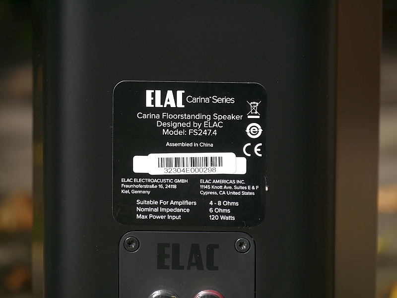 ELAC Carina FS 247.4 Typenschild